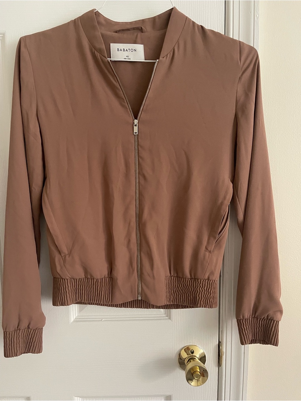 Babaton Mauve-Brown Bomber Jacket